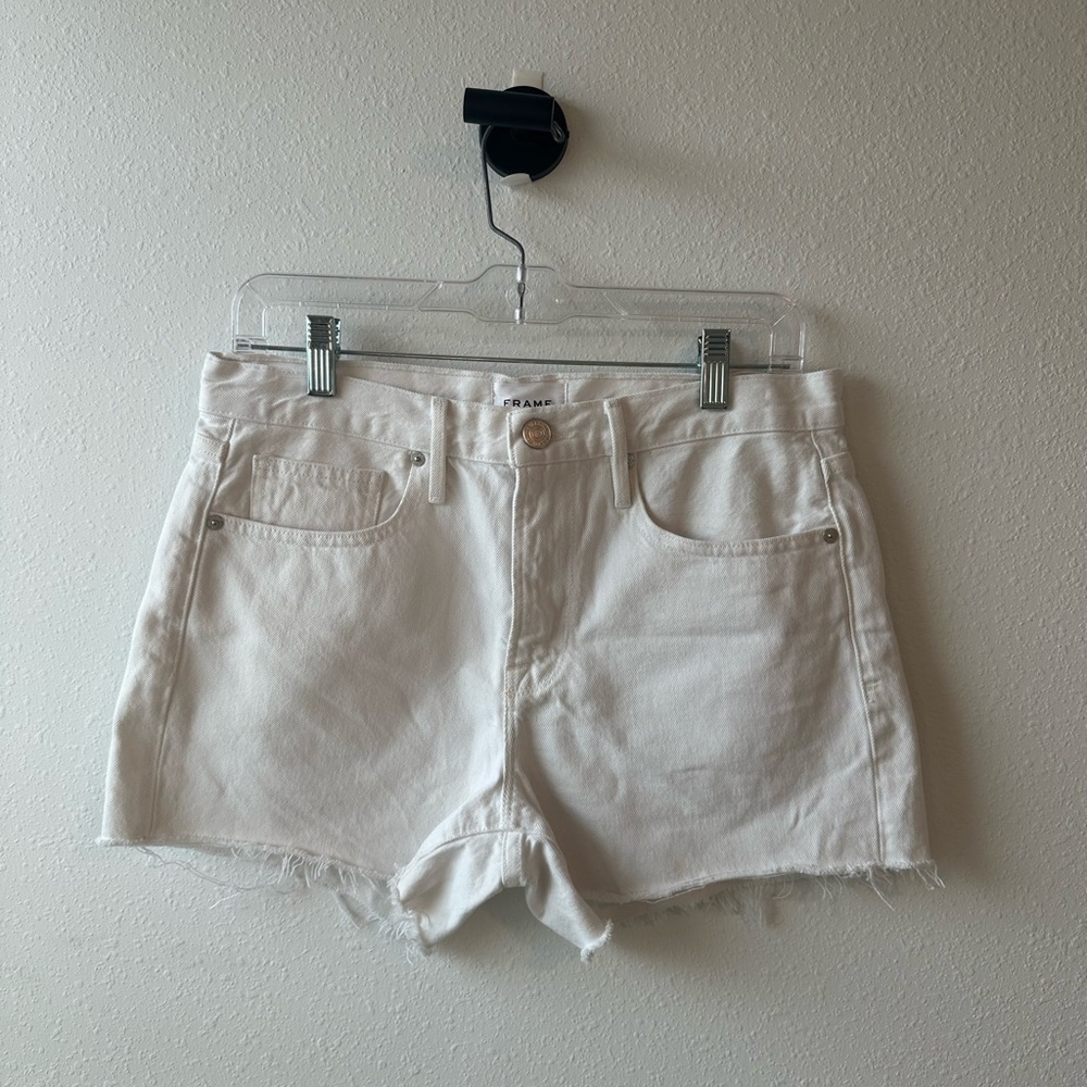 Frame Denim Cream Jean Shorts